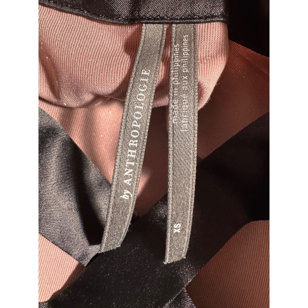 Anthropologie Velvet Top Pink Open Back Crisscross Ribbon Tie Cuff Women XS - Picture 14 of 14